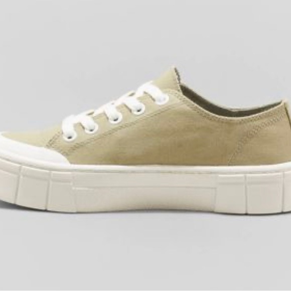 Mad Love Women's Fran Sneakers - Green canvas sneakers - chunky sole & cushion - Picture 3 of 10